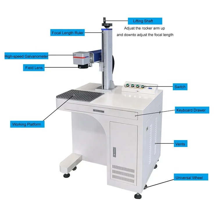 Hot Sale Wholesale 20W 30W 50W Table Fiber Laser  Marking Machine For Metal