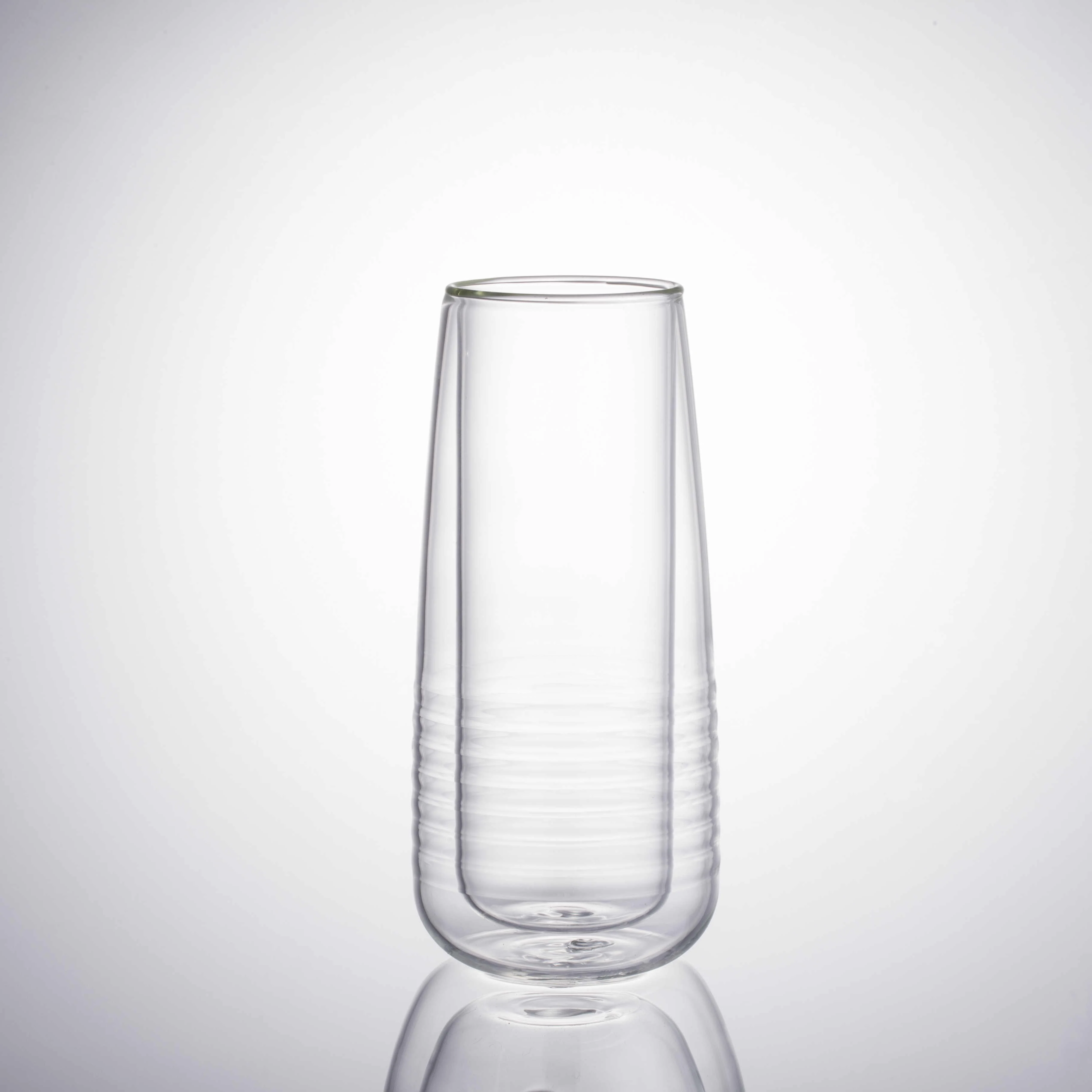 Handmade simple design double wall glass coffee mugs