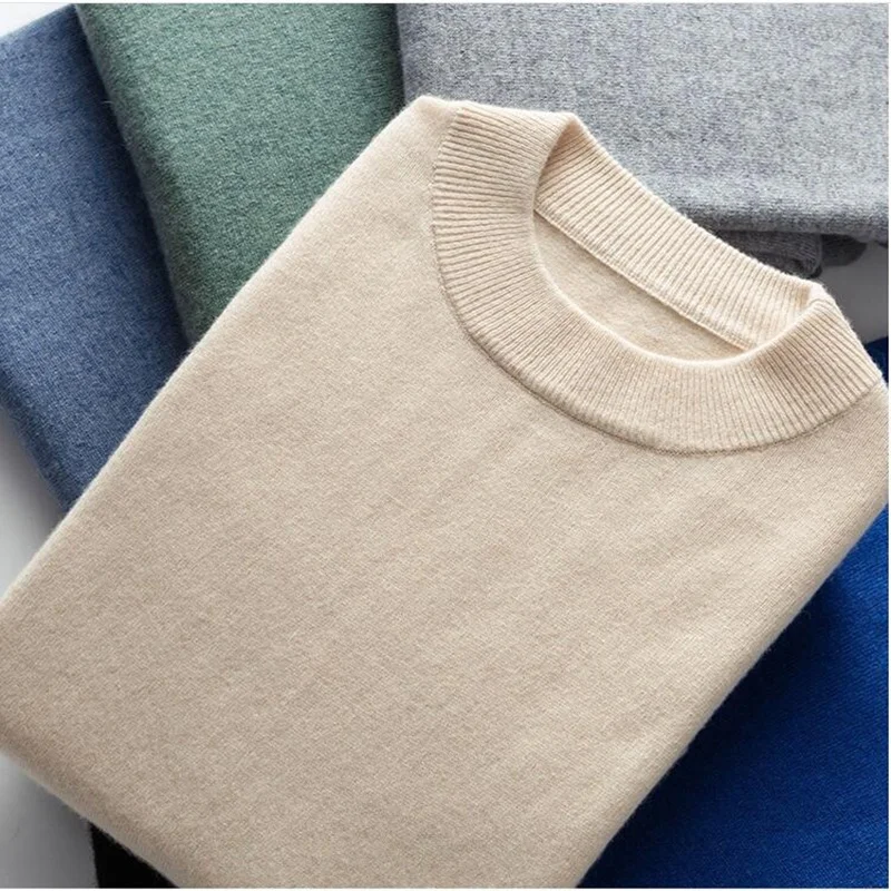 Плюс Размер мама трикотаж 2021 Новые свитера; Сезон осень-зима; Модные Повседневные вязаные топы с О-образным вырезом, в сплошном цвете, Мужская пуловер свитер