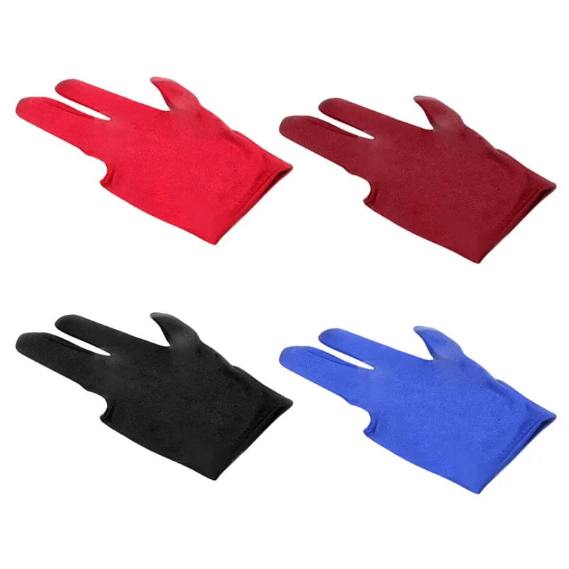 1pc Spandex Snooker Billiard Pool Left Hand Open Three Finger multicolor GloveBilliard Accessories