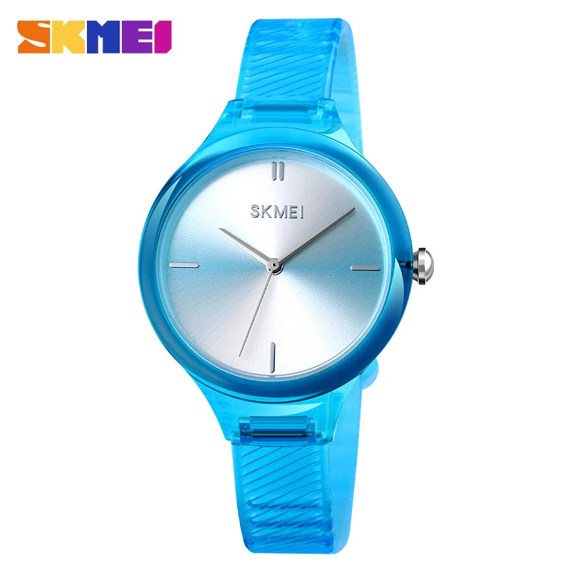 New Trendy Lady Watch Skmei 1714 Colorful Wrist Watches for Women Girls Transparent Jelly Watch