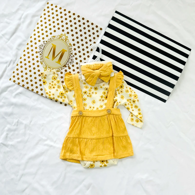 OEM New girls retro skirt 2-piece newborn clothes set Baby Girls Rompers Jumpsuit Infant Toddler girl Clothes
