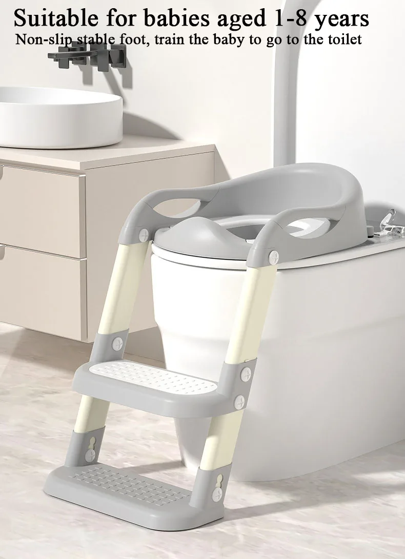 Foldable Children Baby Potty Training Chair Seat With Step Stool Ladder Toilet Seats Training Kids Indoor WC Trainer