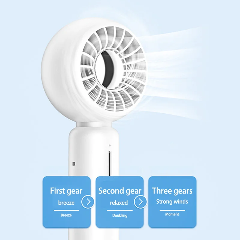 New Handheld Mini Portable Small Fan Type-C Charging Invisible Stand Desktop Handheld Mini Fan