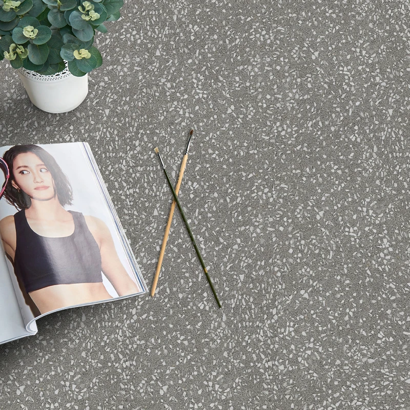 Artiles Factory outlet Square Terrazzo Pattern floor sticker covering Cheap Self-adhesive PVC flooring tiles for Home Decor