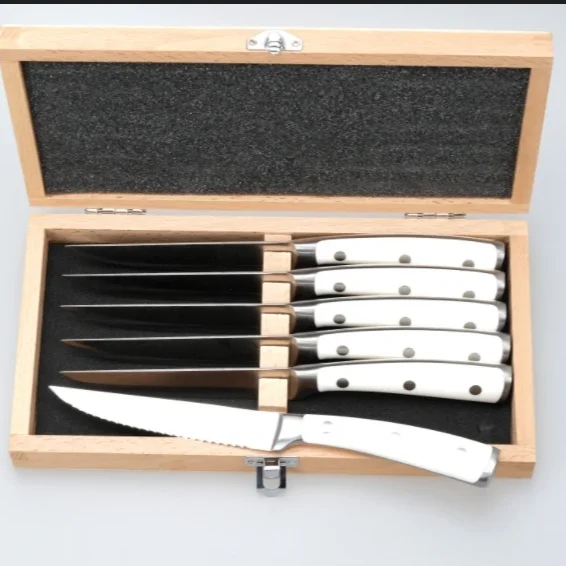 6 Pcs Steak Knives Set ,knifes,knife set kitchen, 3CR13 Stainless Steel for ABS Handle and Comfortable To Use