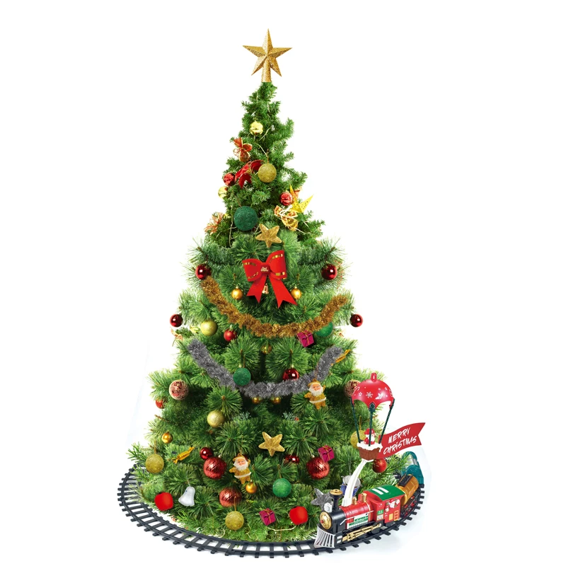 2024 Plastic Railway Tracks Slot Toy Christmas Electric Musical Train Set For Kids HN967621