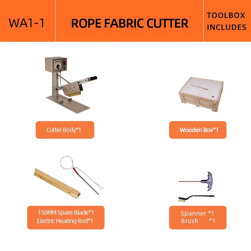 RONGTER Cost-effective High Quality Hot Knife Ribbon Cutting Machine 300W 150MM Rope fabric cutter