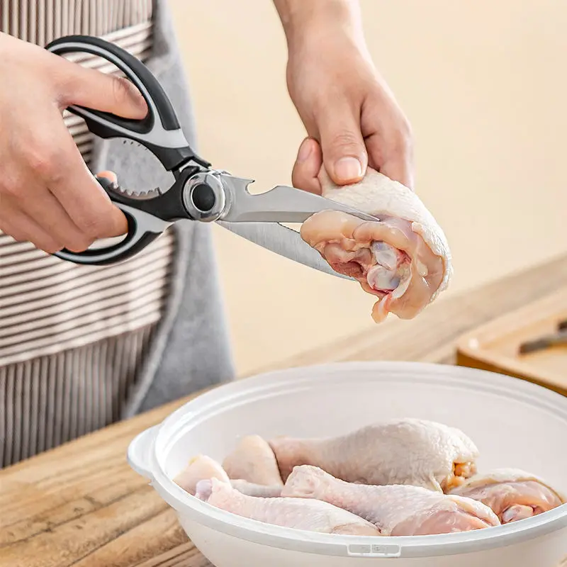 High Quality Fast Delivery Stainless Steel Kitchen Scissors Soft Grip Handle With Sheath