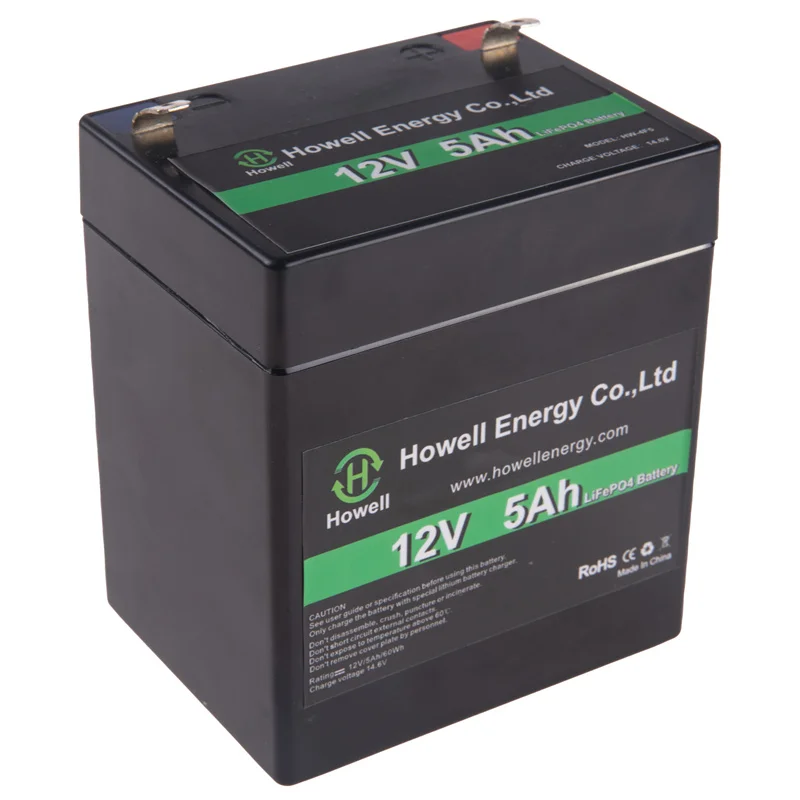 Manufacturer OEM& ODM 12V 5Ah Lithium LiFePO4 Deep Cycle Rechargeable Battery For Solar Energy