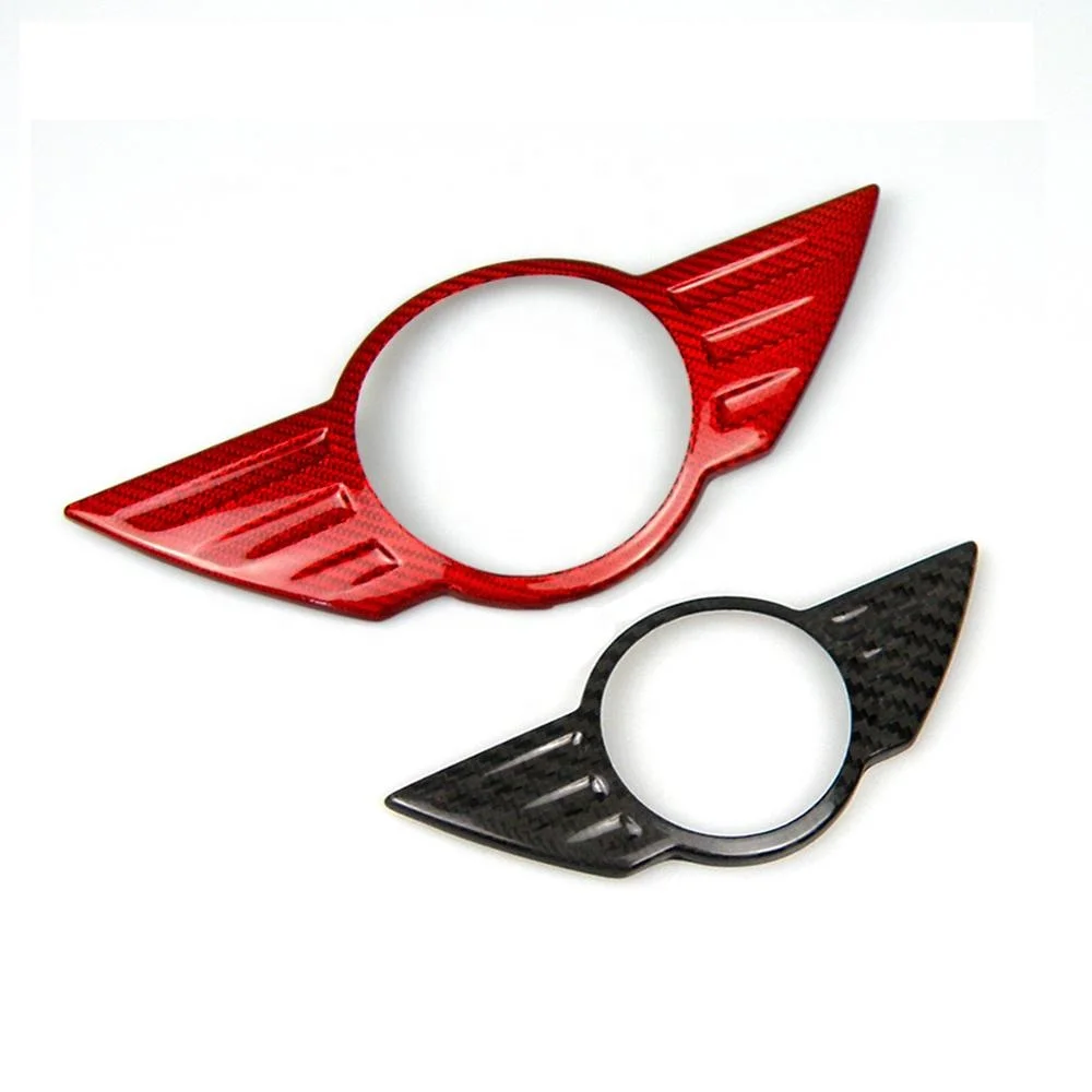 Carmon Real Carbon Fiber Mini Cooper Logo Emblem Cover Sticker Wing Cover For Mini Cooper F54 F55 F56 F57 R55 R56 R57 R58 R59