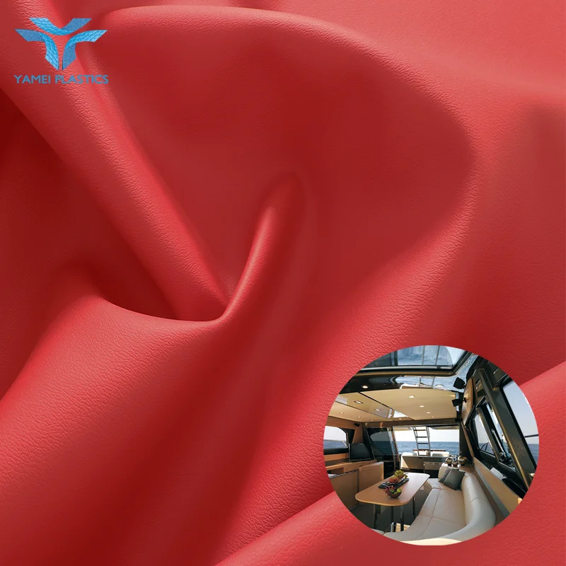 Wholesale Latest Design Luxury Soft Smooth Atlas Faux Leather Synthetic Artificial Vinyl Leather Fabrics for Marine