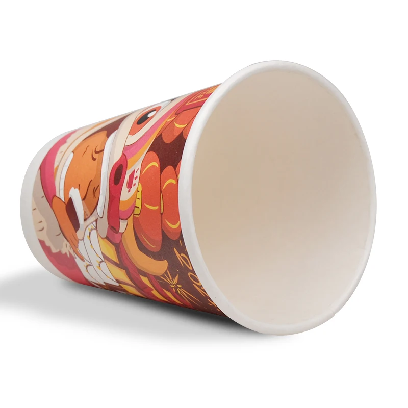 Wholesale Printing 8oz 12oz 16oz Single Wall Disposable Paper Cups customized hot coffee paper cup with sleeves and lid
