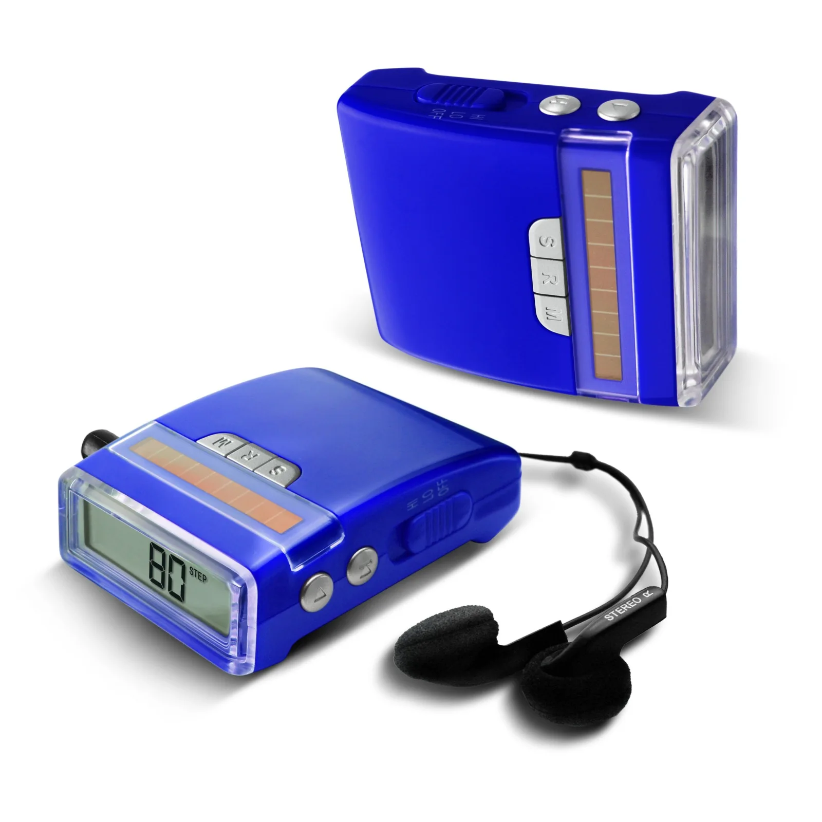 Multifunctional Electronic Pedometer with Solar Cell and Radio Counter