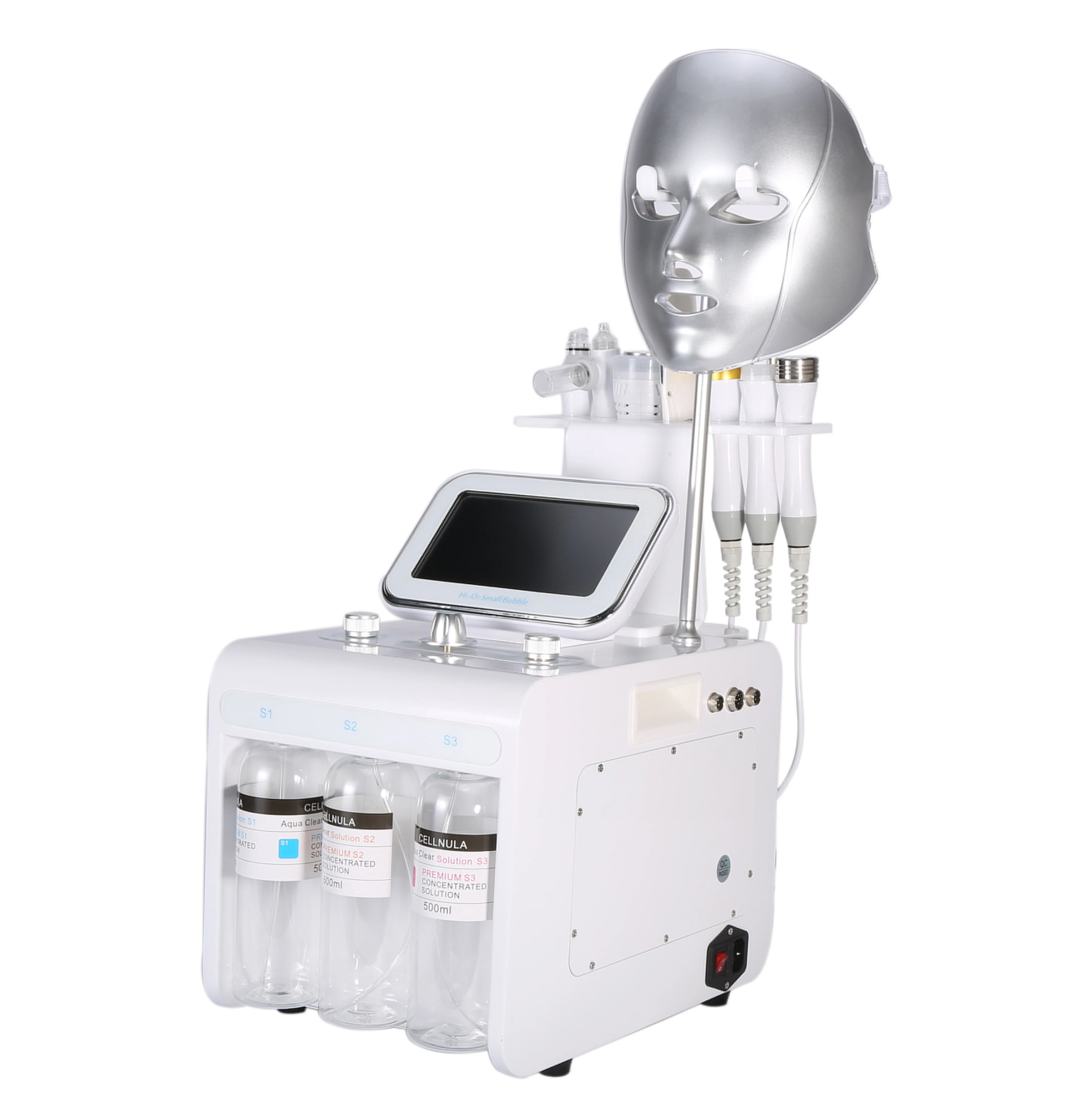 7in 1 hydro dermabrasion skin rejuvenation microdermabrasion device with PDT LED light therapy mask facial machine