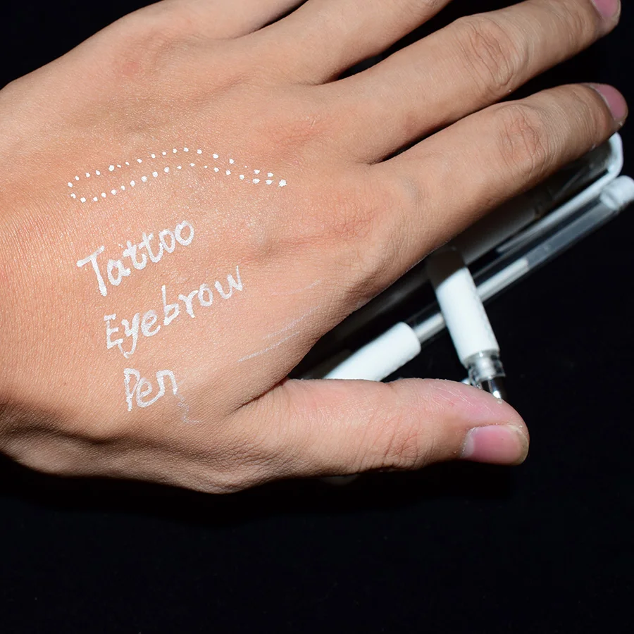 Private Label  Eyebrow Permanent Makeup Marker Pen Refillable Surgical Skin White Gel Ink Marker Pen Microblading Tool