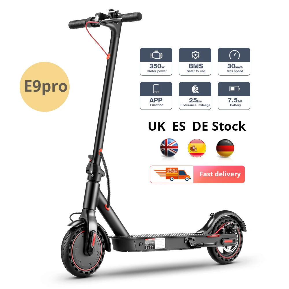  Европейские складские электрические скутеры E9Pro 350 Вт имитация 365 профессиональных скутеров дальнего радиуса действия 25