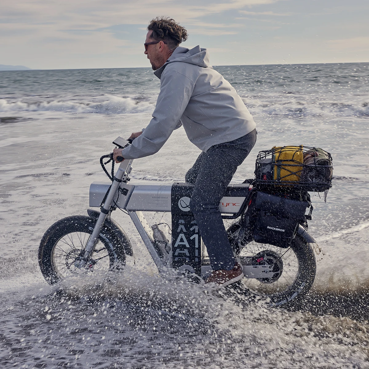 Carbon Fiber Electric Bicycle 48V 1200W Middrive Electric Bike 20Inch 4.0Fat Tire 40Ah Powerful Moped Ebike