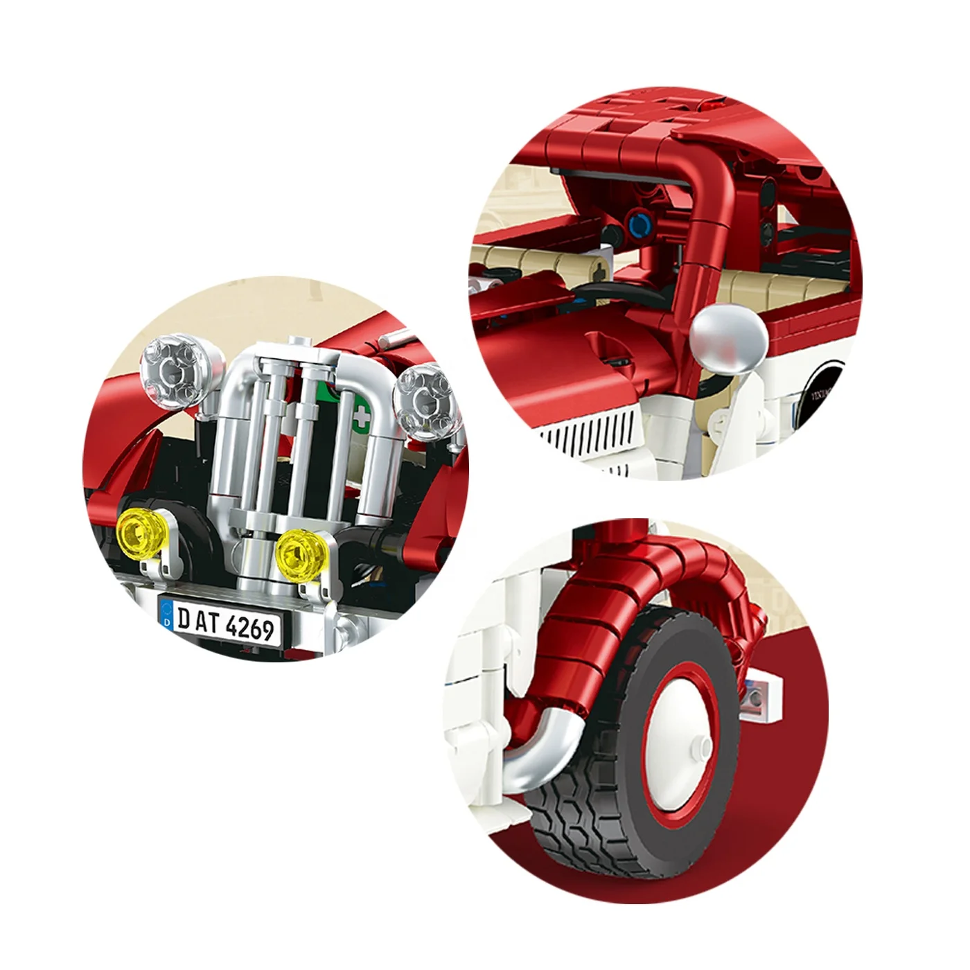 KUNYANG 916pcs rc classic car building blocks set toys vintage car DIY assembled bricks plastic blocks model building toys car
