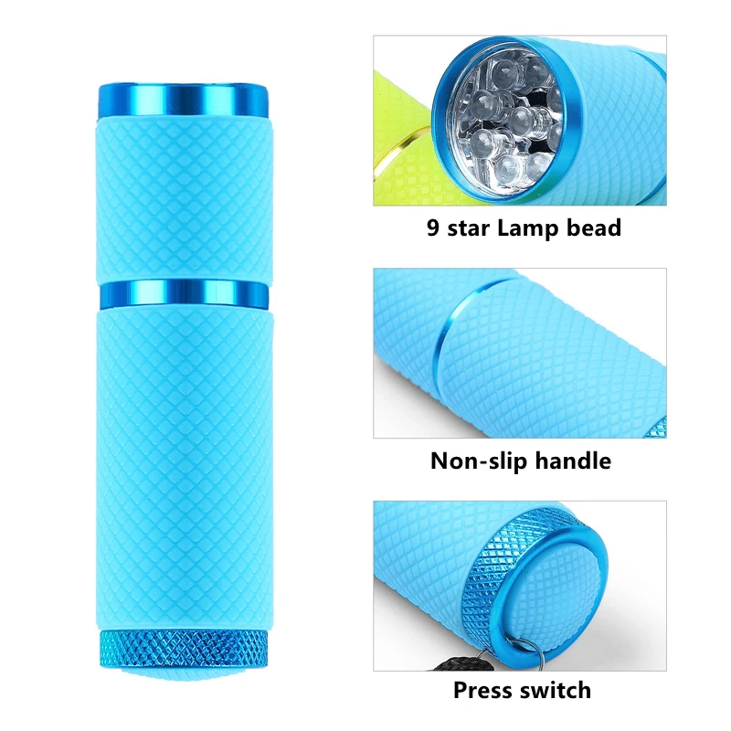 Battery style Mini flashlight nail lamp for nail polish glue lengthening glue fixing rhinestone Portable nail dryer