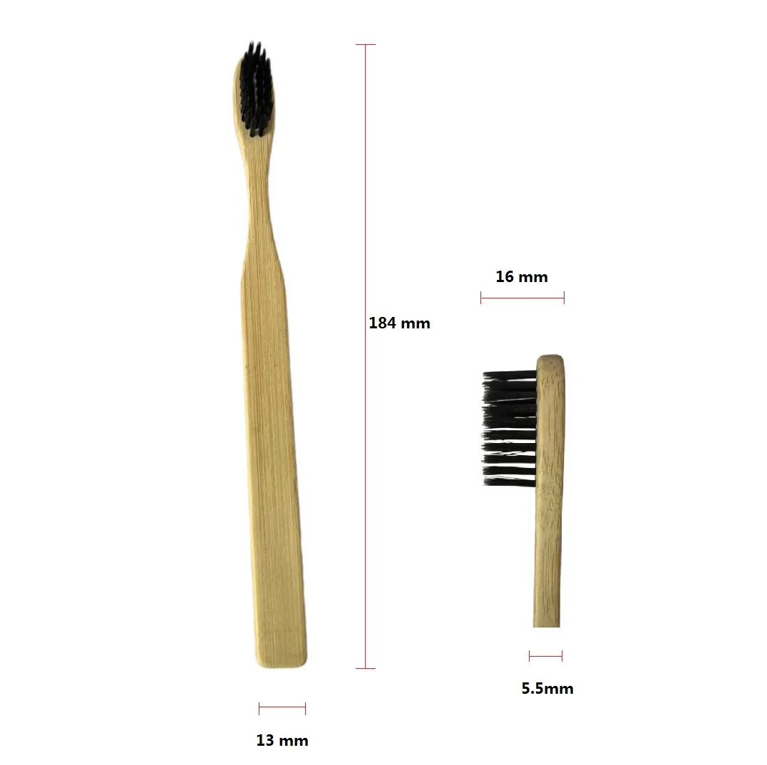 Healthy Natural Bamboo Handle Oral Care Tooth Cleaning Brush With Nylon Bristles