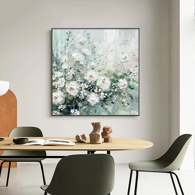 Impressionism Art  Flower Hand-Painted  Wall Art for Home Decor texture Oil still life paintings on Canvas for Living Room