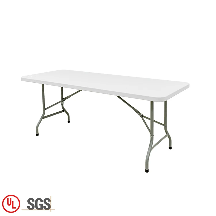 Wholesale china plastic folding table white outdoor garden portable 6ft folding rectangular table