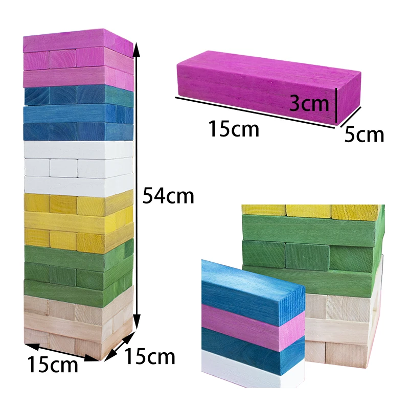 Outdoor Jumbo Wood Stacking Lawn Yard Game Paulownia Tumbling Tower Games