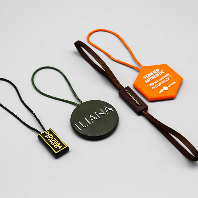 Labels Maker Custom cord lock plastic seal tag plastic cord lock tags for clothes label