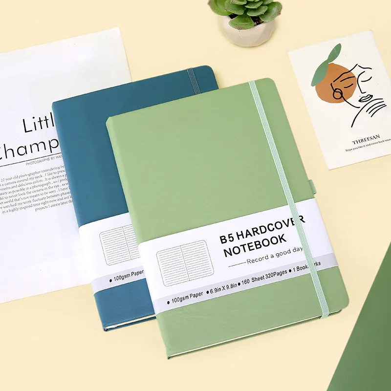 OEM Factory Custom Logo A5 B5 White Conference Learning Pu Leather Notebook for Business Promotion