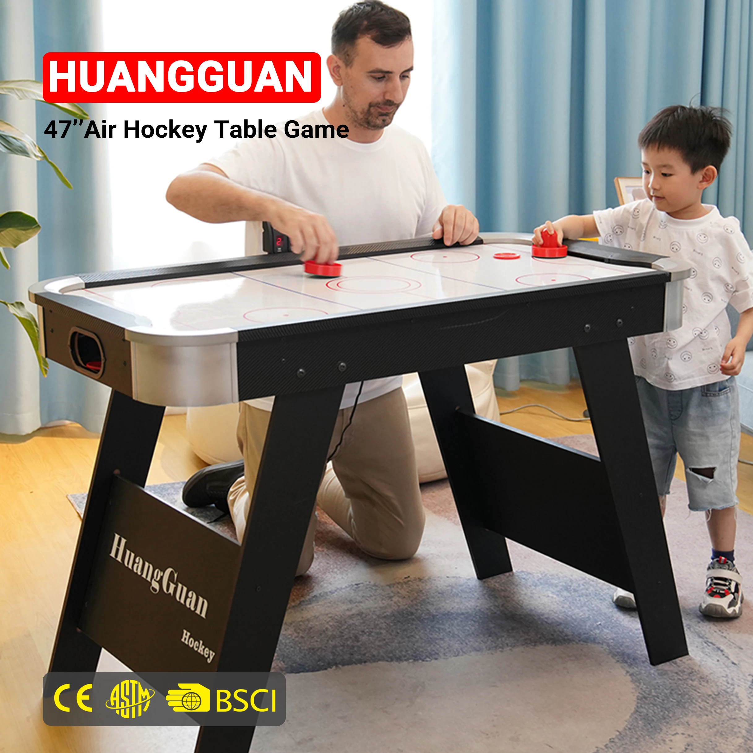 Huangguan 48 Inch Popular Automatic Counting Hockey Table & Air Hockey For Game Room Pool Table Gaming Machine For Sale