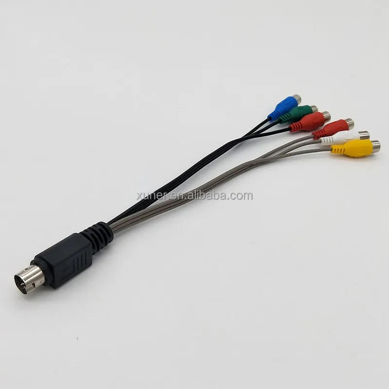 6 RCA to 10 Pin Din Composite Video Cable