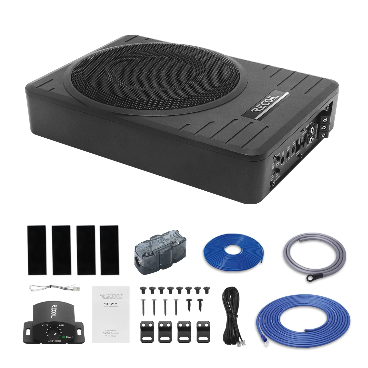 Edge SL1710 10 Inch 300 Watts Max Power Underseat Slim Amplified Car Subwoofer