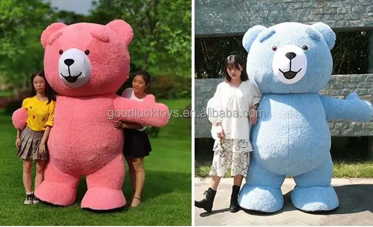 8ft White  teddy Bears Mascot Yellow Video Shot Cartoon 6 Feet  Teddy Bear Costume hot sale pop brown bear with coat