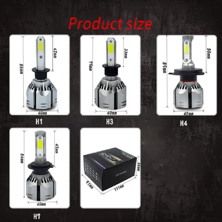 Manufacturers direct led car refit lights cob chip 3side R11 72w 16000LM 9-30v COB h7 led h4 h11 led headlights for auto