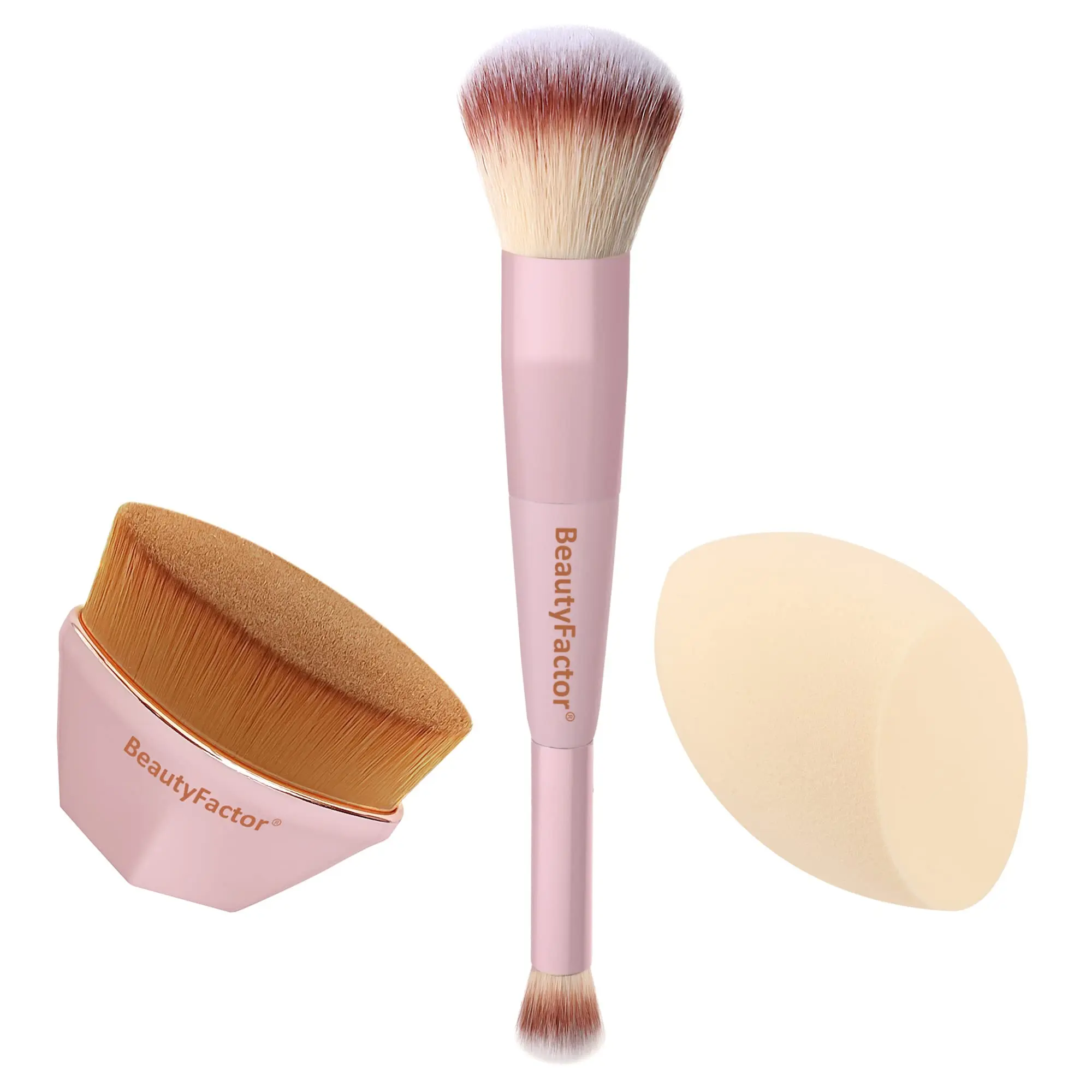 Foundation Kabuki Makeup Brushes Blush Concealer Blending Brush Sponge for Foundation Cream Powder Makeup Brush Set