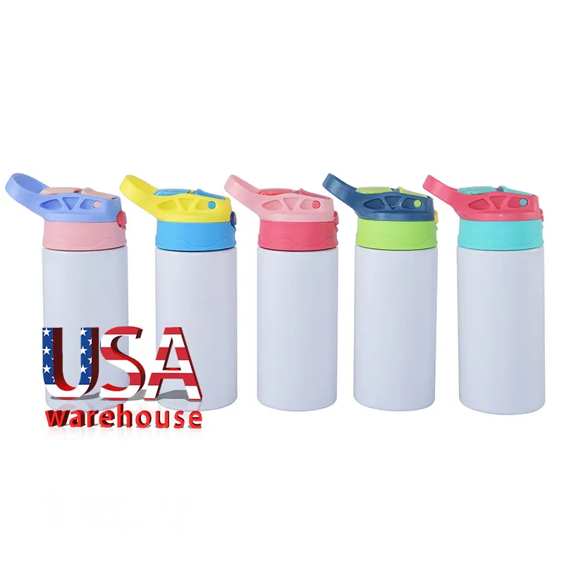 Usa Warehouse 12Oz 12 Oz Colorful Flip Top Spill Proof  Bpa Free Sublimation Kids Tumbler Vacuum Insulated With Straw