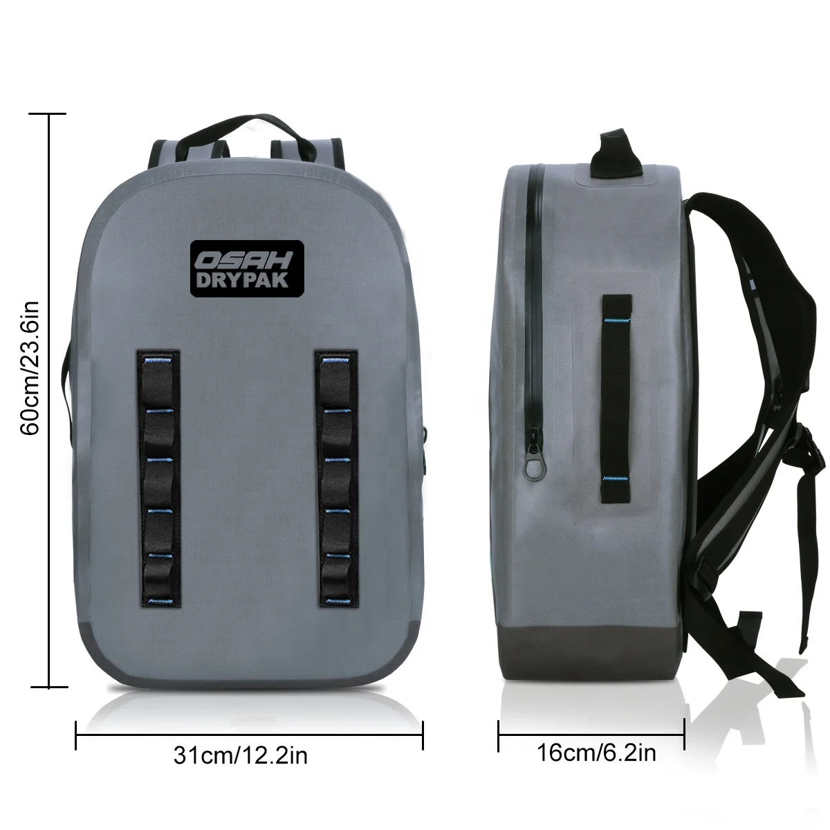 TPU Airtight Zipper 30L IPX7 Waterproof Diving Fishing Surfing Backpack