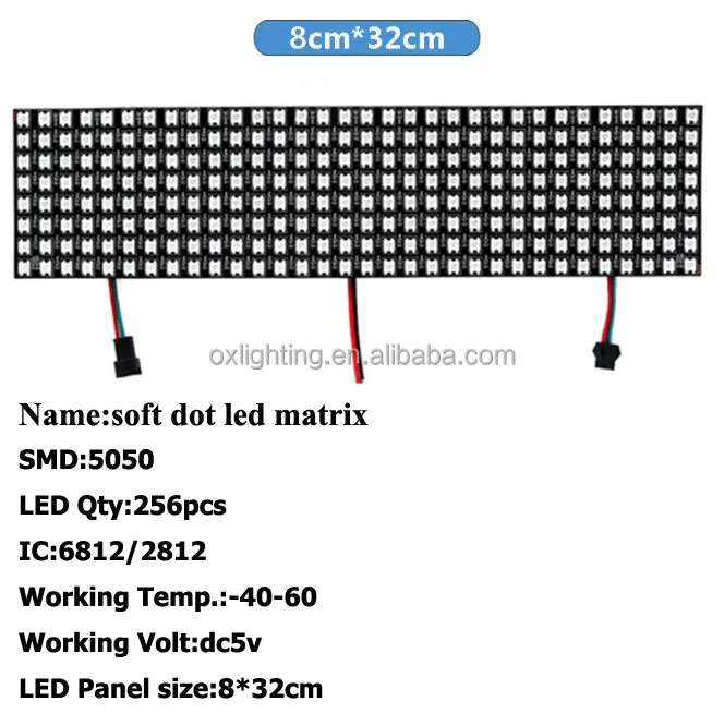 8x8 Rgb Led Matrix 16x16 64x64 Smd 16 By 32 Pixels Programmable RGBIC IC Smart Ws2812b Dc5v Flexible Led Dot Matrix Led Panel