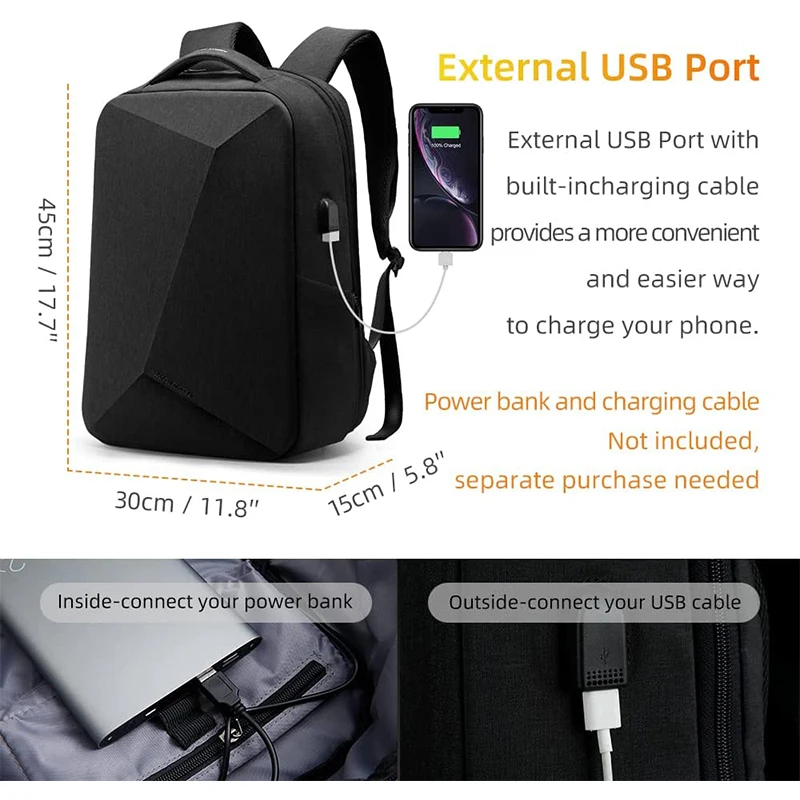 Waterproof Durable 15.6 Inch Business Laptops Backpack Anti Theft Laptop Backpack with USB Charging Port TSA lock for Men