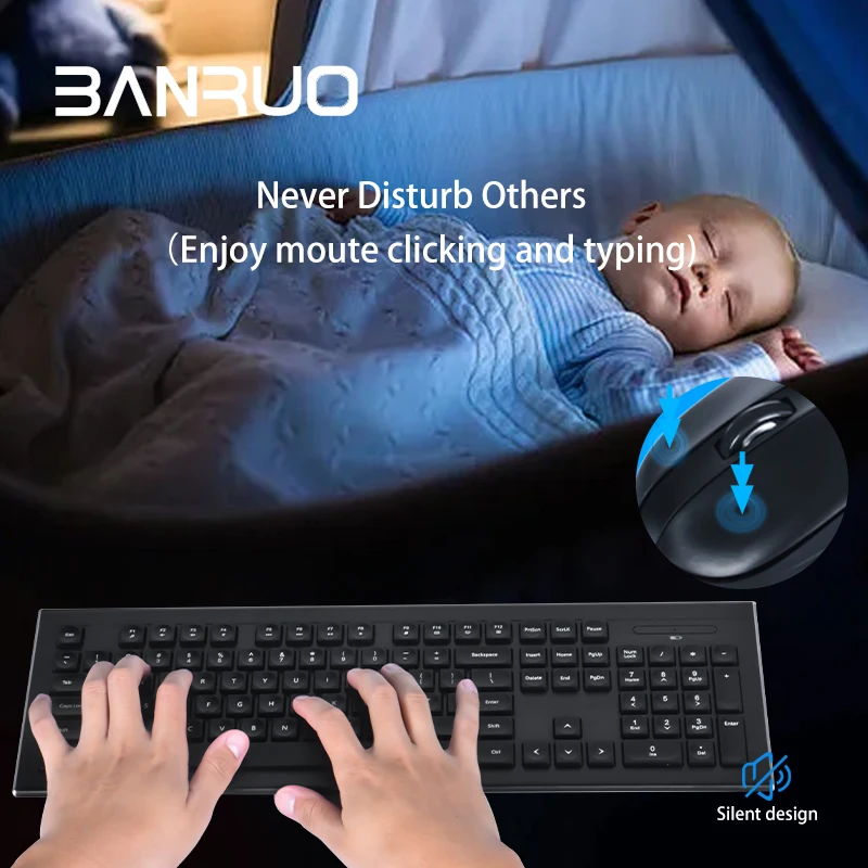 Hot Sales Universal Slim Chocolate Water Drop Keys Embedded With 12 Composite Multimedia Keyboard Ergonomic Keyboard Mouse Set