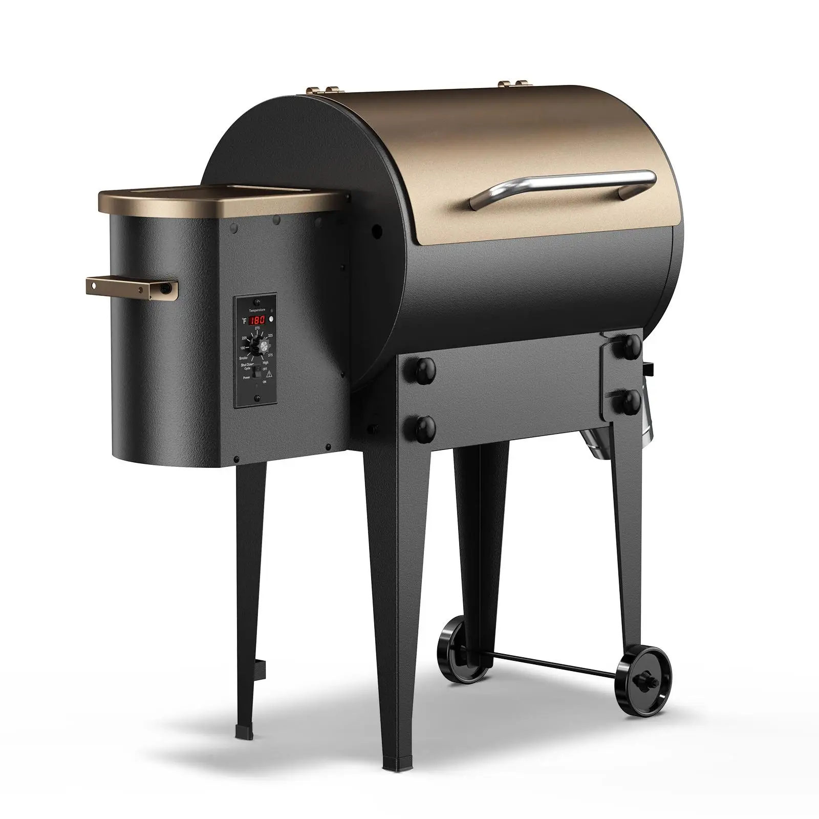 Unfoldable Legs Heavy Duty Wood Pellet and Smoker Grill 7 in 1 BBQ Digital Temperature Control Pellet Grill