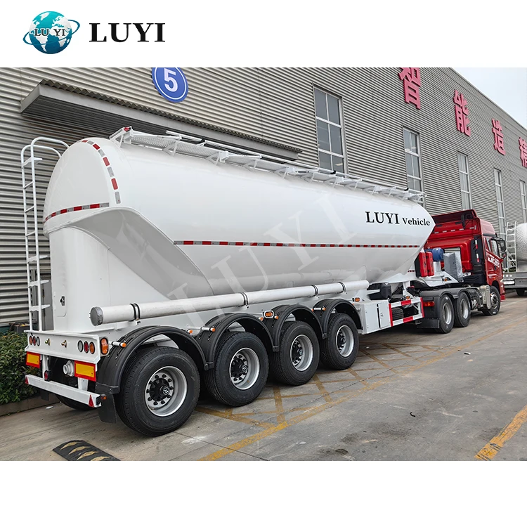 LUYI 3 Axle  Bulk Powder cement  Feed Silo Tanker Bulk Cement Truck Semi Trailer