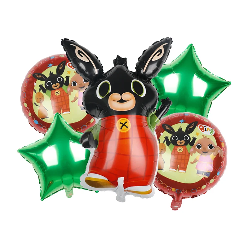 
5pcs/bag Cute Bing Bunny Foil Balloon sets Cartoon Bunny Balloon happy birthday Baby Shower Party Decoration Balloons Supplies 