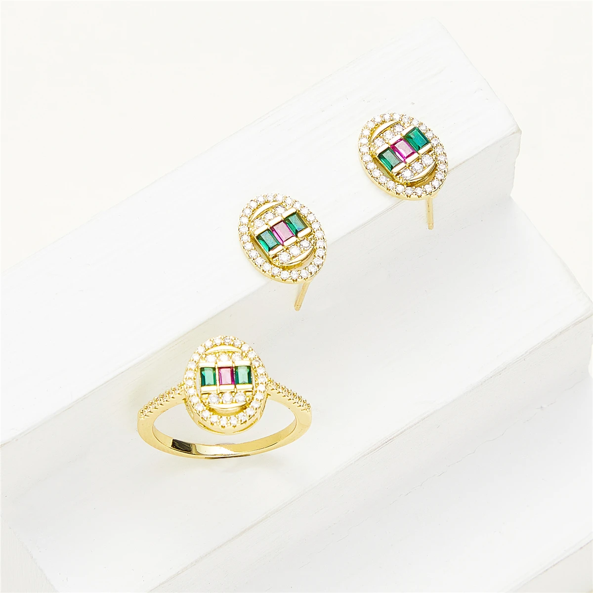 New Fashion Jewelry Set Bracelet Necklace Ring Earring Wedding Party Jewelry Dazzling Jewelry Personalized Gem