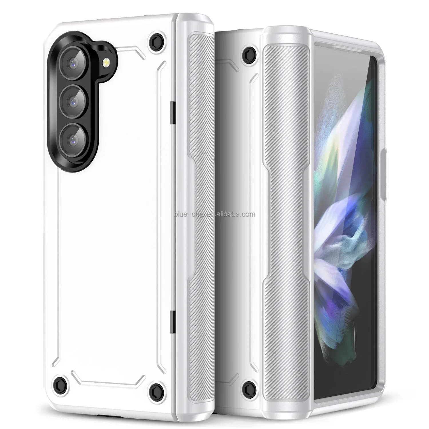 Factory Wholesale Custom Mili tary Grade Shockproof Drop Protective Cover 2 in 1 TPU PC Foldable Phone Case For Samsung Z Fold 5