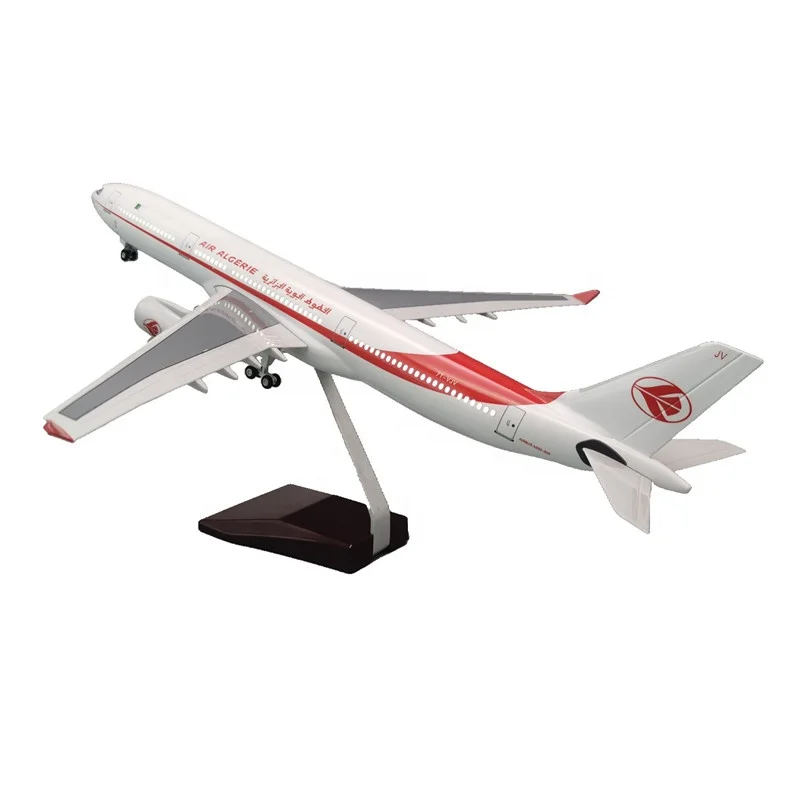 Scale 1:135  47cm A330 AIR ALGERIE Plastic Resin Airplane Model Aircraft with Wheels and LED Lights