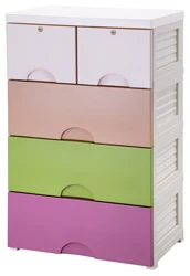 Baby stackable 4 Layers PP top plastic drawer with lock plastic clothing drawers