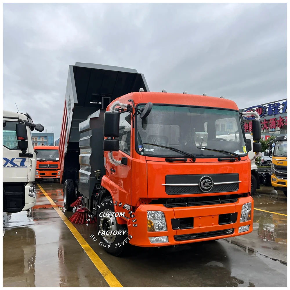 China Factory sale good price Dongfeng 16 cube Road Washing and Sweeping Truck Road Sweeper Truck for sale factory export