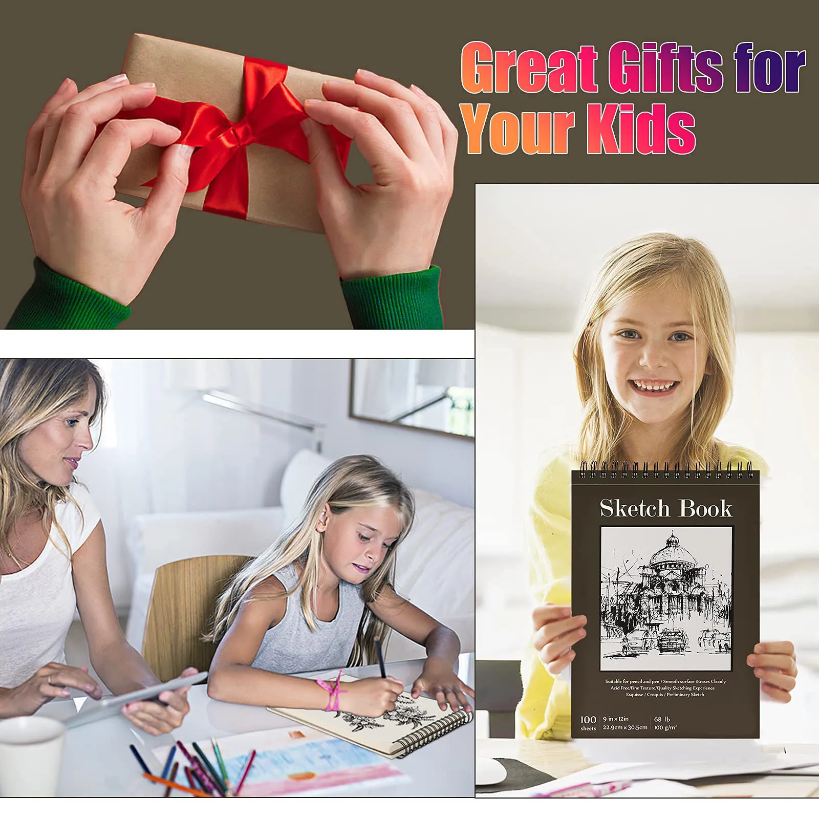 Meihui Sketch Pad 100gsm Acid Free Sketch Paper 100 Sheet Sketching Drawing Book